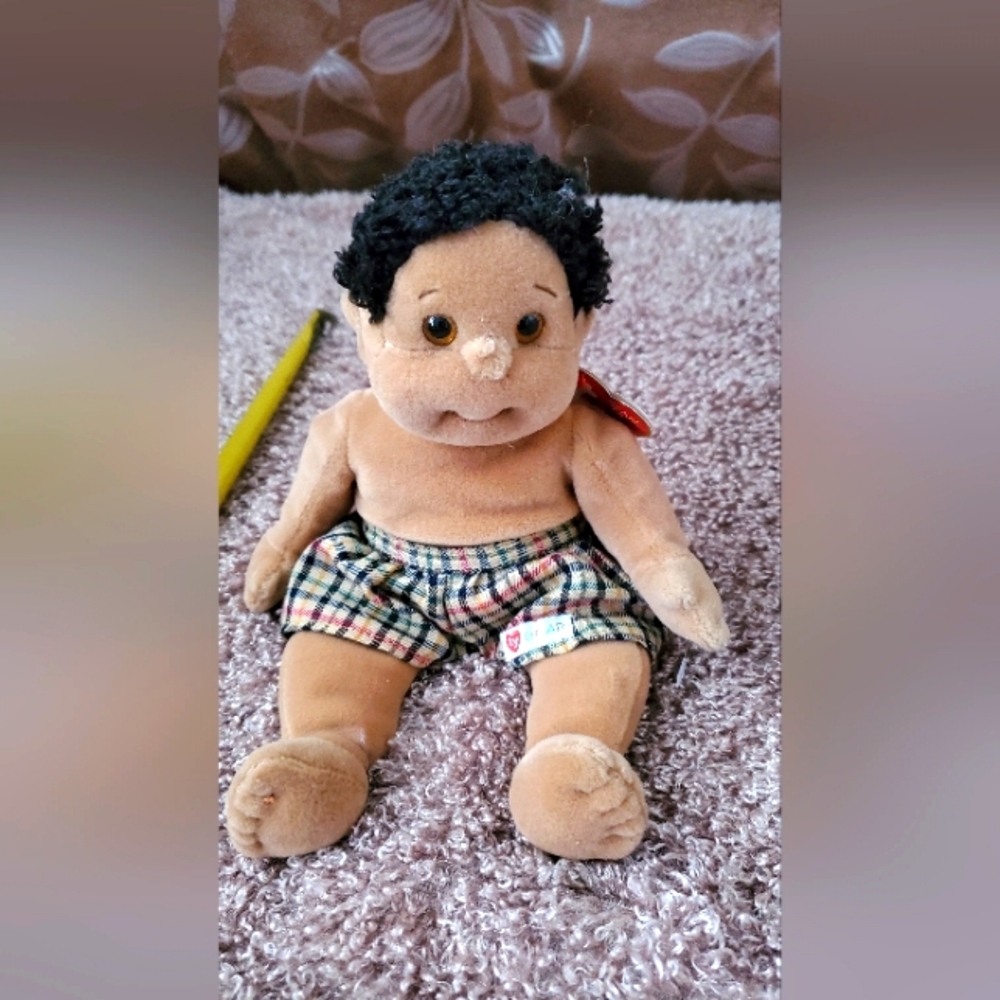 TY 1999 Beanie Babies Kids Rascal 10" Retired Plush Doll W/T African American